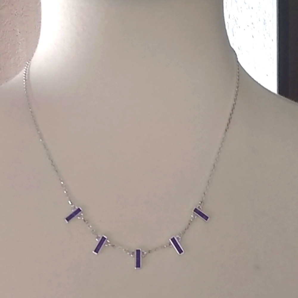 Pretty Blue Bars Necklace